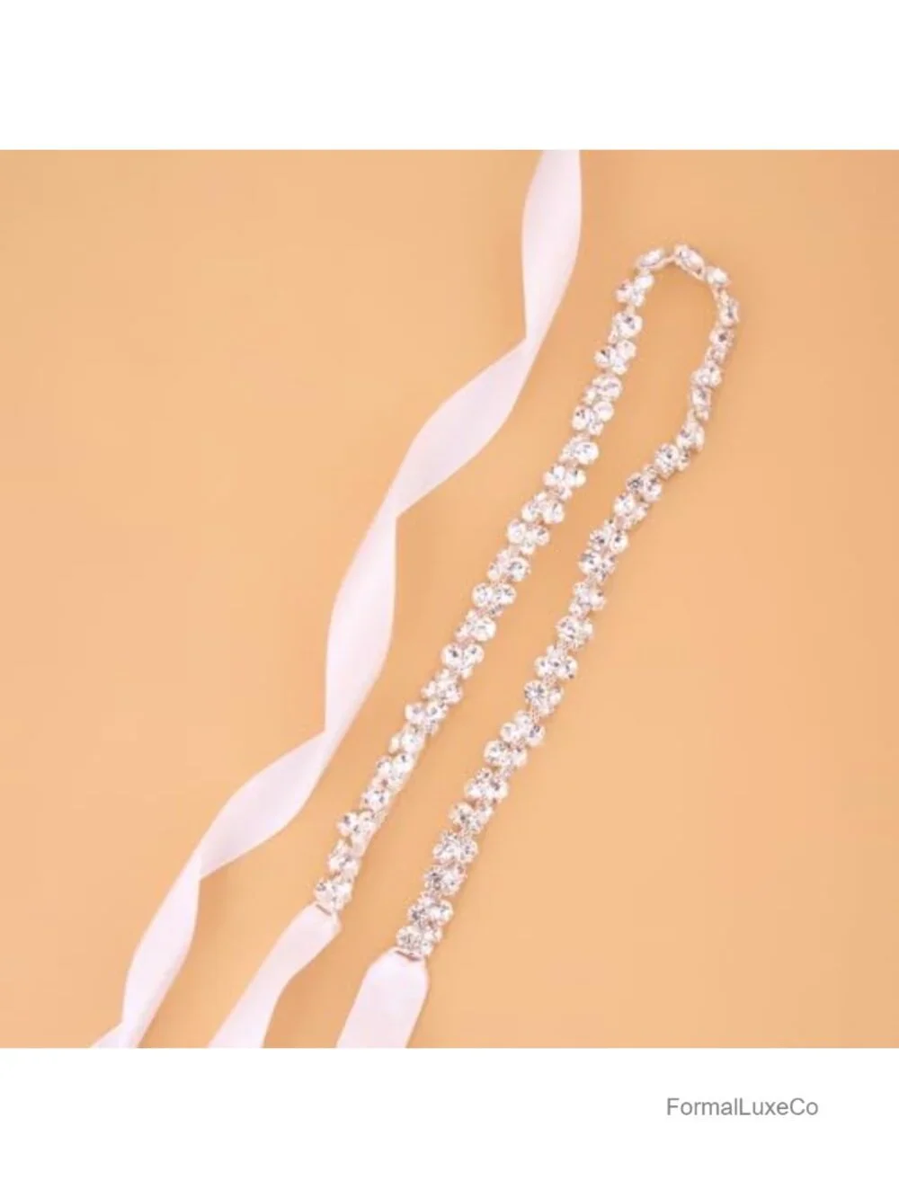 Rhinestone Bridal Belt Handmade Pearl Sash for Wedding Formal Dress Accessory
